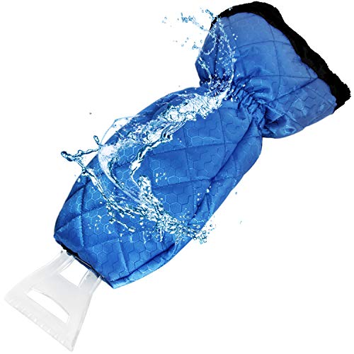 ZHUBANG Ice Scraper Mitt Snow Scraper Tool Car Truck Blue Ice Icing Scraper Plastic Blade Mini Waterproof Glove Kits for Windshield Window Snow