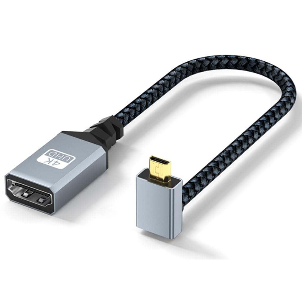 Shinycome Flexible 6x2.3mm to 14x4.5mm Video Cable, 4K Resolution, 90 Degree Connection for Cameras, Camcorders
