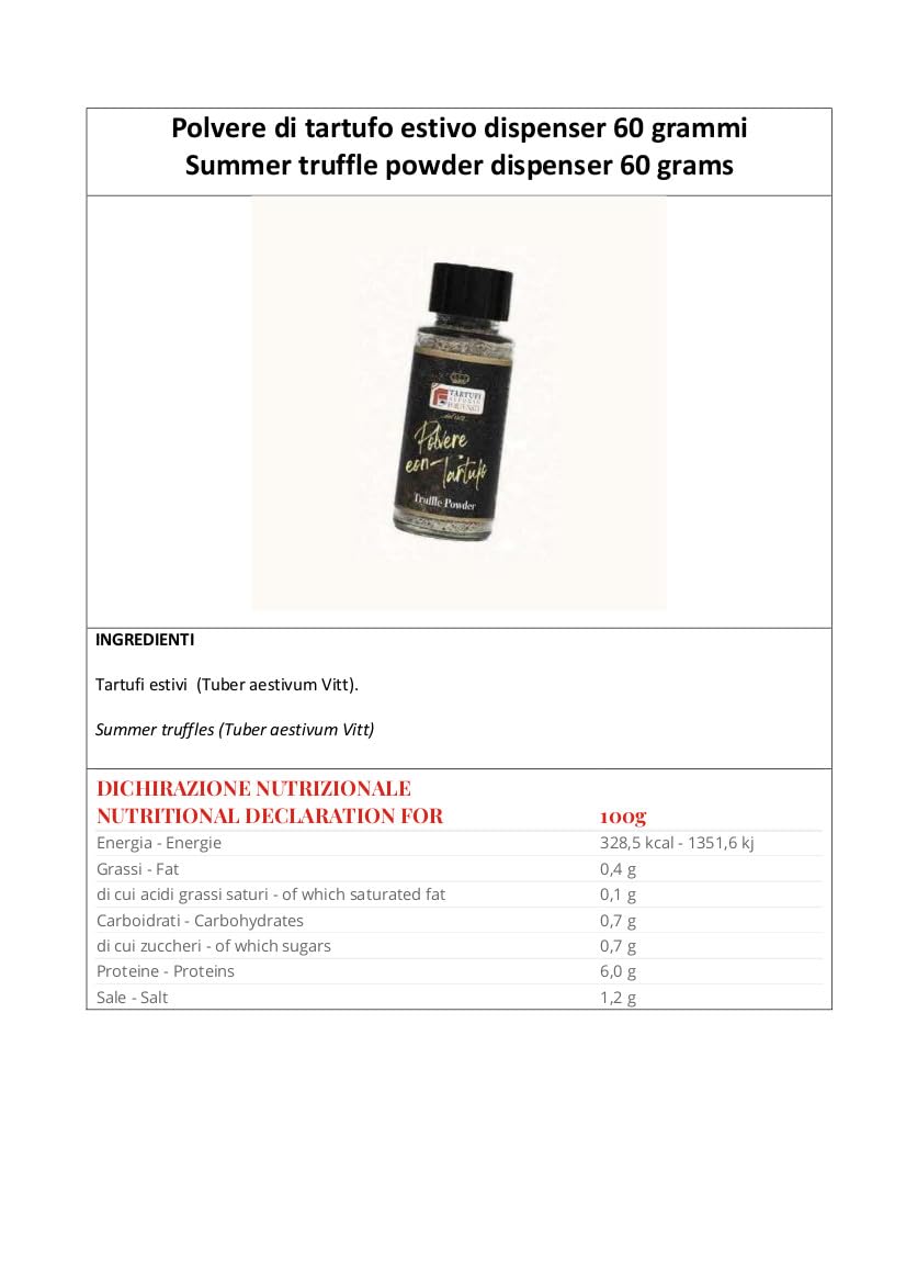 Dispensador 60 gramos polvo de trufa de verano