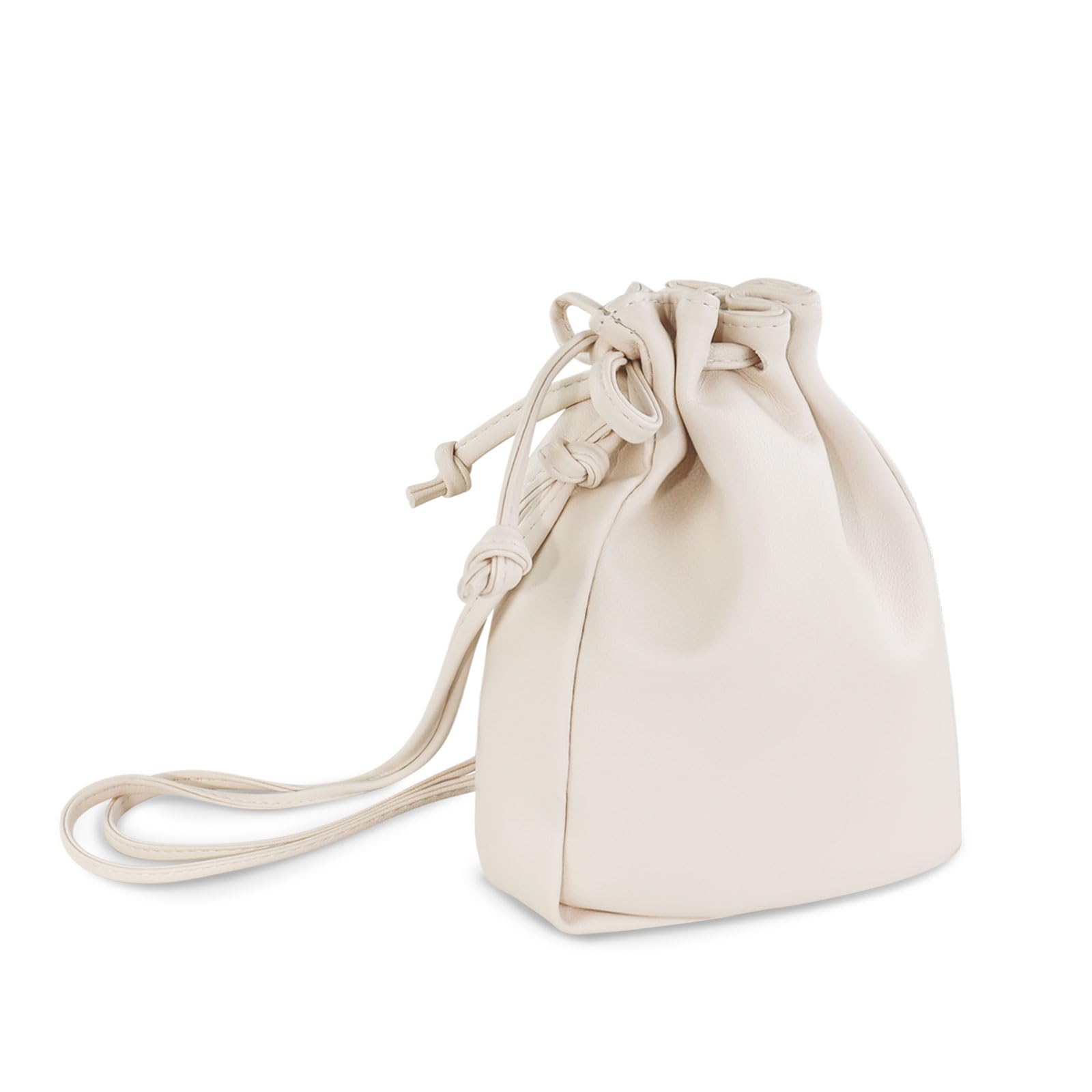Crossbody Purse PU Leather Small Crossbody Bags for Women Drawstring Womens Cross body Handbags for Walking