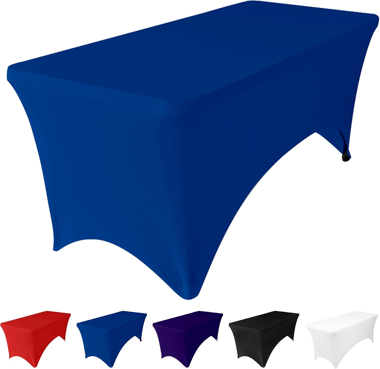 Spandex Tablecloth Royal Blue 1 Piece Fitted Stretch Elastic Spandex Rectangle Patio Table Cover Washable and Wrinkle Resistant for Wedding Banquet Party Event Decoration 1