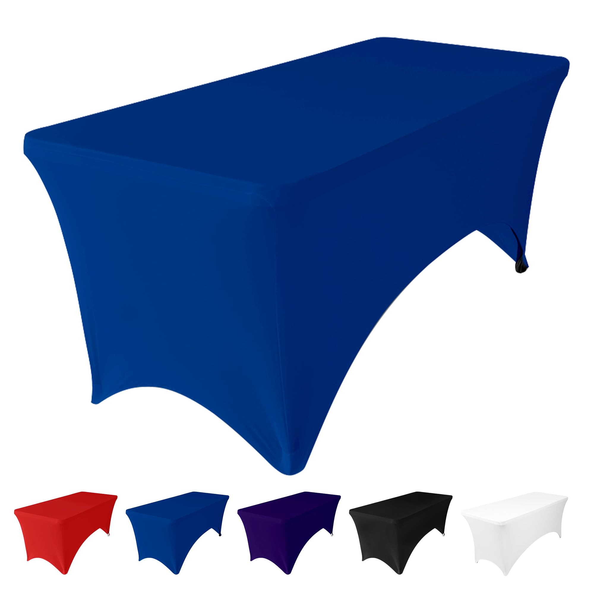 Trimming Shop 1 Pack Spandex Tablecloth, 6ft Rectangular - Royal Blue