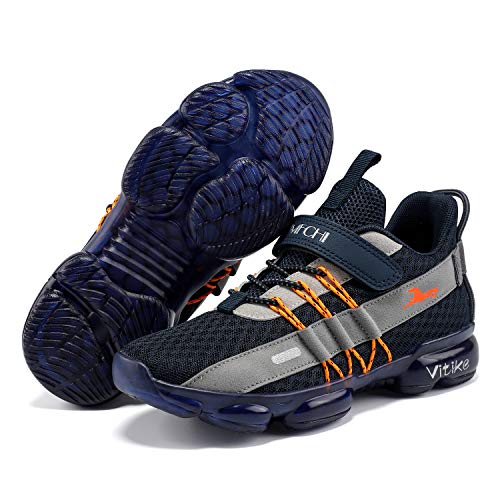 Image of JMFCHI Boys Girls Kids Sneakers Knitted Mesh Running Tennis Athletic Shoes