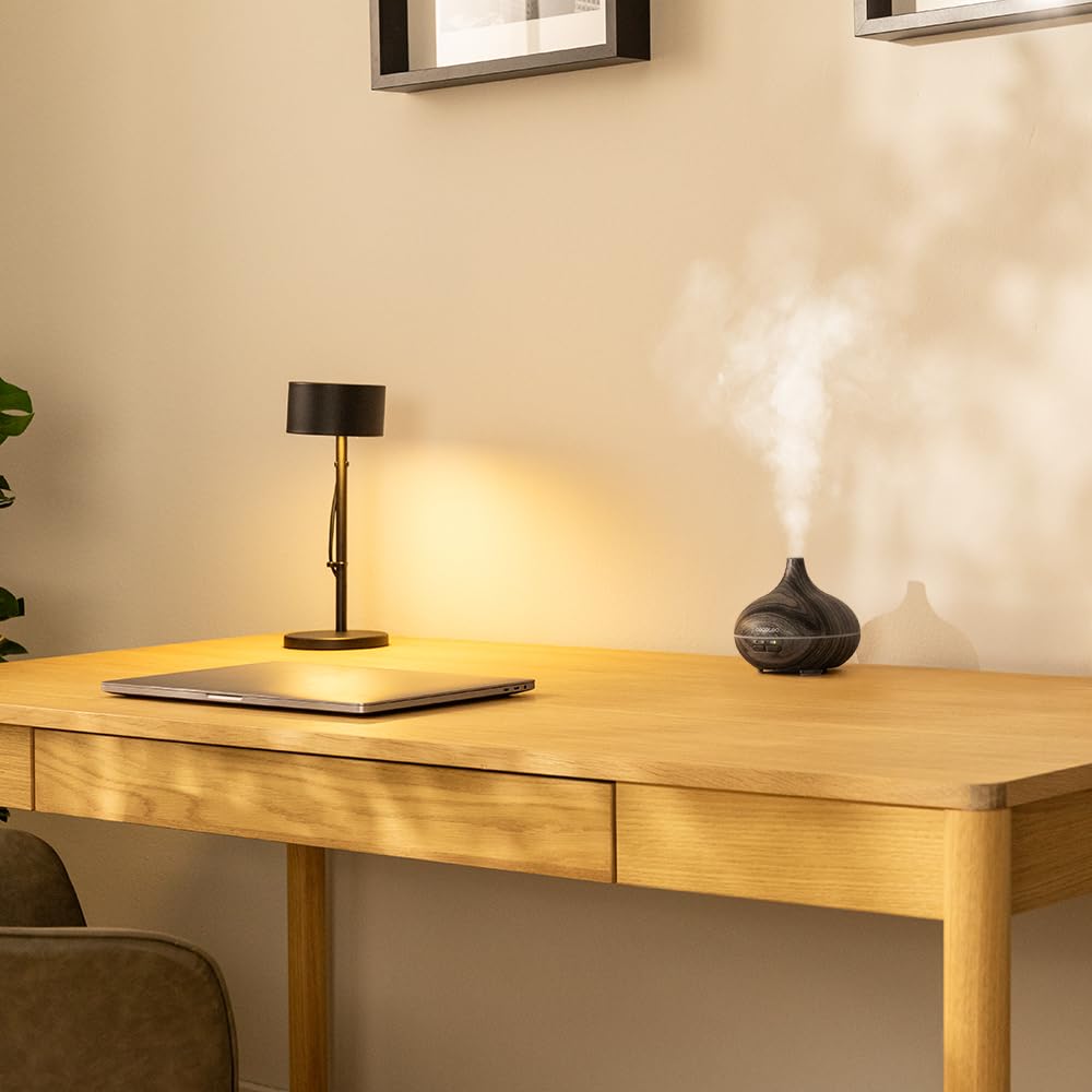 Cecotec Umidificatore Ambiente Ultrasuoni con Diffusore Aromi Pure Aroma 150 Yin Grey. Serbatoio 150ml, 7 Colori LED Regolabili, Timer 3h, Ultra-Silenzioso, Aromaterapia, Facile da Pulire