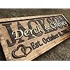 Personalized wedding gift last name established sign family name signs custom wood sign carved wood decor 3d hearts couples sign 5 year anniversary gift  urban country home decor