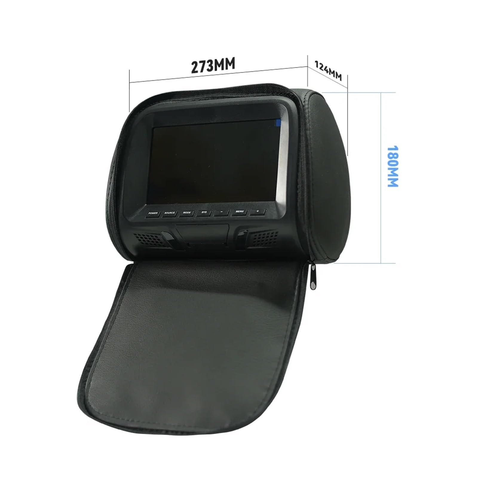 Monitor Samochodowy Zagłówek Uniwersalny 7-calowy Ekran TFT LED Multimedialny Odtwarzacz MP5 Poduszka Podtrzymująca Wejście USB/SD FM/głośnik/kamera(707M-BE-C)