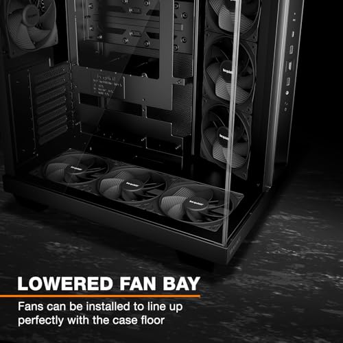 Image of be quiet! Light Base 500 PC Case, Fully Windowed Front and Side Panel | Show case, Dual Chamber, Mid Tower Gaming Computer Case, 4 Pure Wings 3 PWM Fans, no RGB, Backside Connector Design