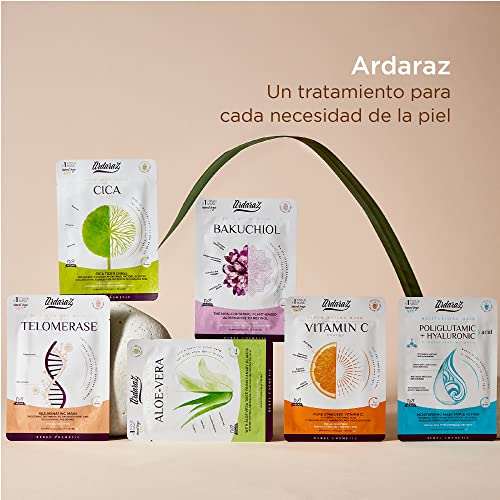 Ardaraz Pack 5 Mascarillas Faciales Hidratantes e Iluminadoras (Face Mask) Vitamina C Energy – Con Ácido Hialurónico y PHA | Antiedad, Natural & Vegana - imagen 6