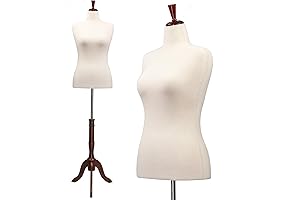 Bonnlo Female Dress Form Size 10-12, Adjustable Height Mannequin Torso