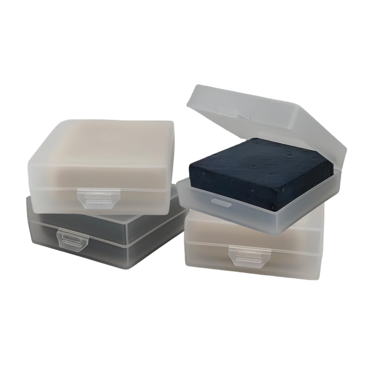 Square Soap Holder Travel, Travel Size Soap Container for Dr Squatch Soap Bar Case with Lid Easy Access Square Soap Dish Shower for Outdoor Camping Gym (4, Transparent)