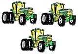 Umama Patch Set of 3 Farming Tractor Cute Green Cartoon Applique Patch Tractor Embroidered Iron On or Sew On Patch Craft Clothing Decorative Repair