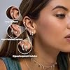 MILACOLATO 21 Pairs Silver Stud Earrings Set for Women Stainless Steel Cartilage Helix Small Tiny Hoop Earrings Star Moon Opal Cross Heart 20G Geometric Stud Earrings Piercing Jewellery-s #2