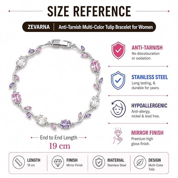 Trending Tulip Bracelet for Women Stylish Latest | Silver and Gold Toned Crystal Floral Tulip Bracelet for Girls & Women | Rapunzel Inspired | Romantic Gift Jewellery - Image 4