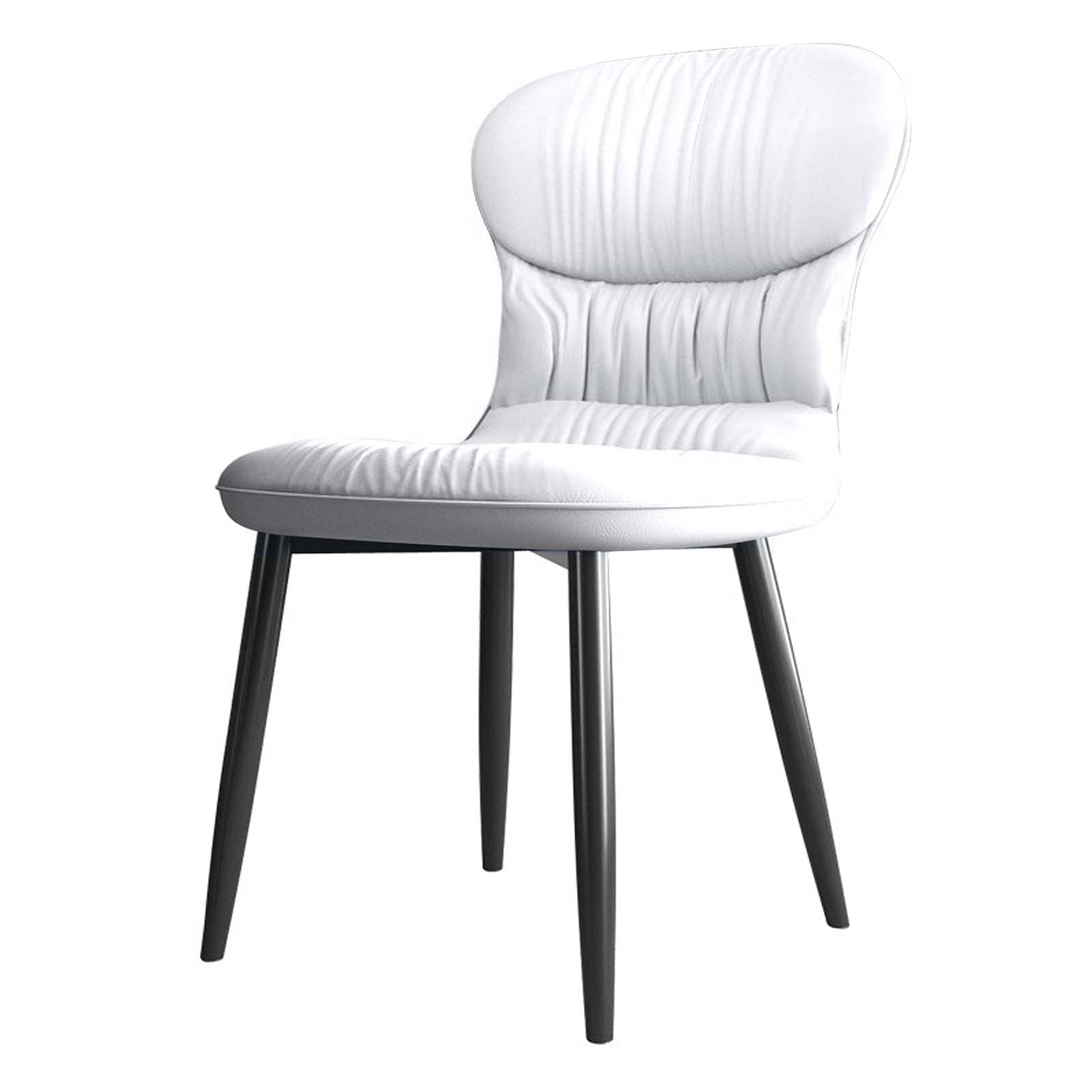 Chaise de salle à manger industrielle grise en faux cuir et métal suspendu