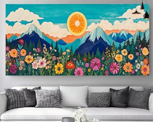 DIY Peinture Diamant Paysage 5D Broderie Gem Art Strass Point de Croix Canvas Adulte XXL 70x140