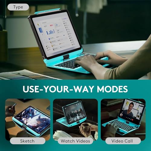 GUSGU Transparent Case with Wireless Keyboard only for 2024 iPad Pro 13-in.(M4), 7 Colors Backlight, Trackpad - Image 4