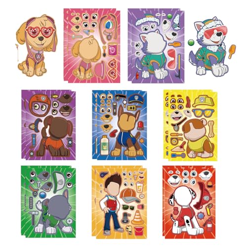 image for 16 Sheets Paw Sticker Variety Set for Kids Toddlers,Patrol Stickers Pa