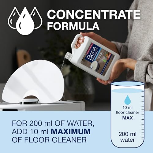 Image of Bona Wood Floor Cleaner for Mopping Robots and Vacuums, Concentrate, Quick-Drying and Streak-Free, Cedar Wood - 2.5L | Robot Mopping Swedish Formula
