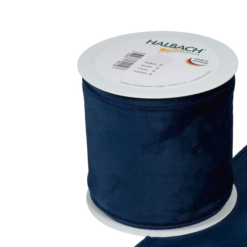 Christmas Velvet Fabric Ribbon 100mm x 8m Blue