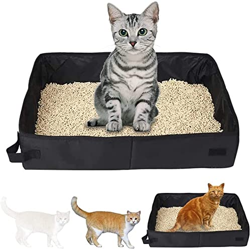 Lettiera Per Gatti Pieghevole Portatile – 40x30 Cm, Impermeabile, Con Coperchio, Per Viaggi, Auto E Campeggio