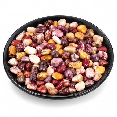 Image of Polished Mookaite Jasper Crystal Chips Set, 0.4 inch, 128 Pcs - Handpicked Tumbled Stones Quartz and Crystals Bulk for Healing, Reiki, Meditation, Witchcraft and Home Decor