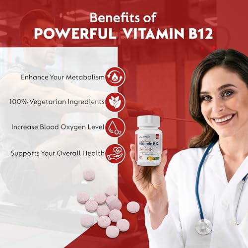 Image of Vitamin B12 1500mcg Tablets - Fast Absorbing Mouth Dissolving Supplement - Delicious Mango Flavor - 90 Count - High Potency for Energy, Metabolism & Immune Support