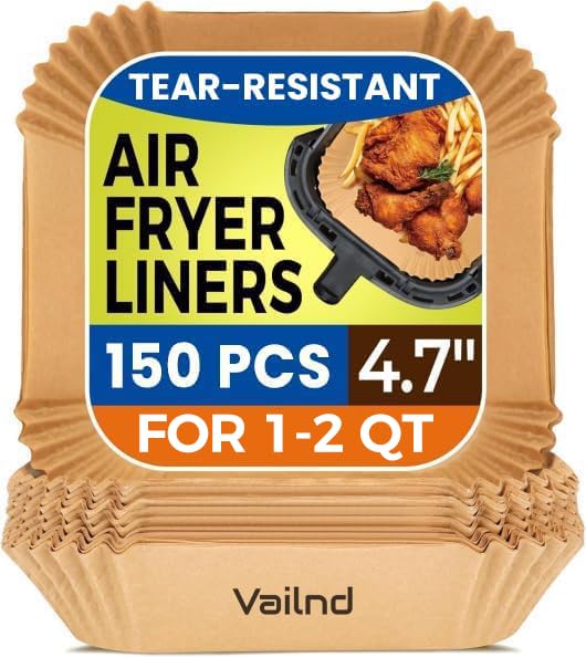 Square 150PCS 4.7 Inch Air Fryer Liners Disposable for 1-2QT