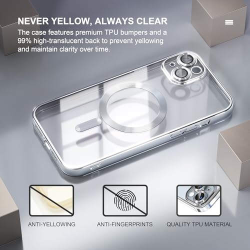 Image of Misea Magnetic for iPhone 15 Case Compatible with MagSafe Silver