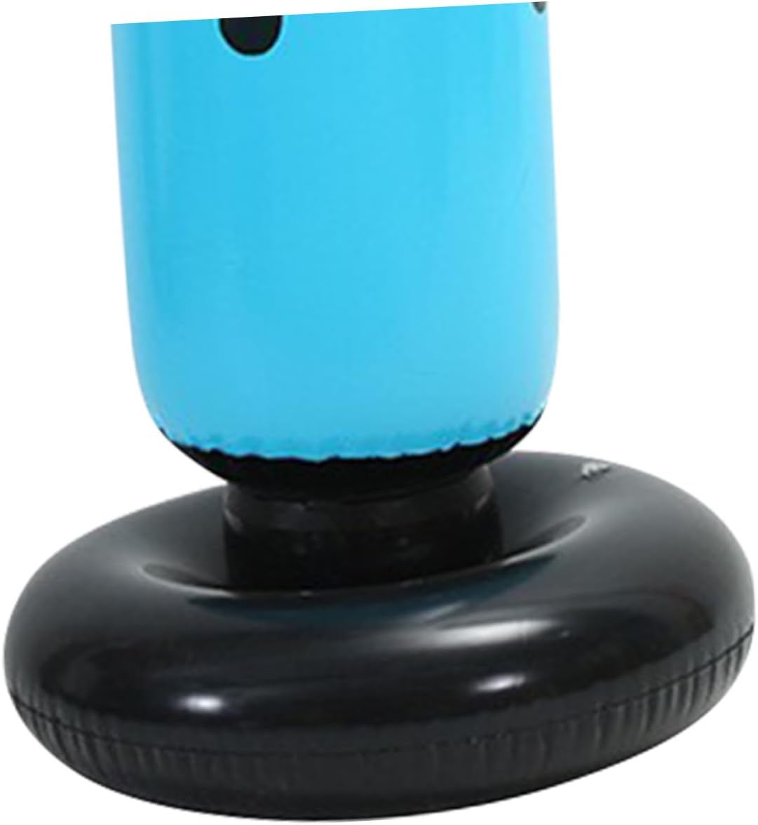 Inflatable Boxing Bag Tumbler for Adults, Blue Thickened Freestanding Punching Bag Fitness Training Equipment for Home and Gym Use