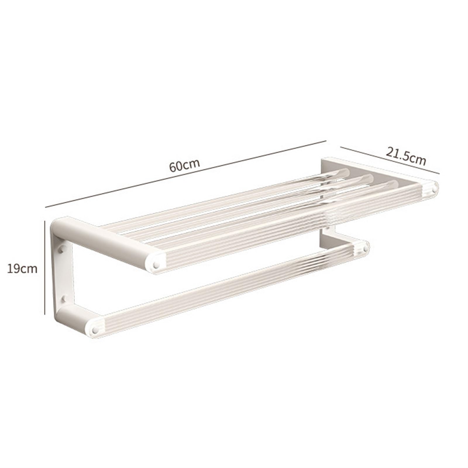 Mensole Galleggiin Acrilico, Mensole Sospese a Parete con Portasciugamani, Mensole Decorative per Bagno e Cucina