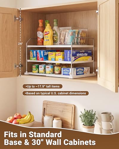EVERIE Extendable 3-Tier Kitchen Cabinet & Pantry Organizer for Plastic Wrap, Foil & Storage Bags, Adjustable Heavy Duty Shelf Rack for Wrap Boxes, Jars & Snack Boxes (11–16.7 in Wide), Pack of 1 - Image 5