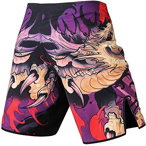 LAFROI Mens MMA Cross Training Boxing Shorts Trunks Fight Wear with Drawstring and Pocket-QJK01