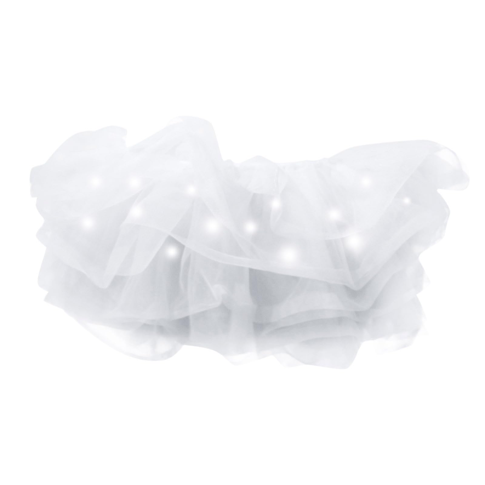 MaNMaNing Tutu rok led voor dames, kostuum, carnaval, party, dans, tule, buffer, rok, licht, kostuum, volwassenen, feest, dans, creatief, vrije tijd, spel, Wit, One size