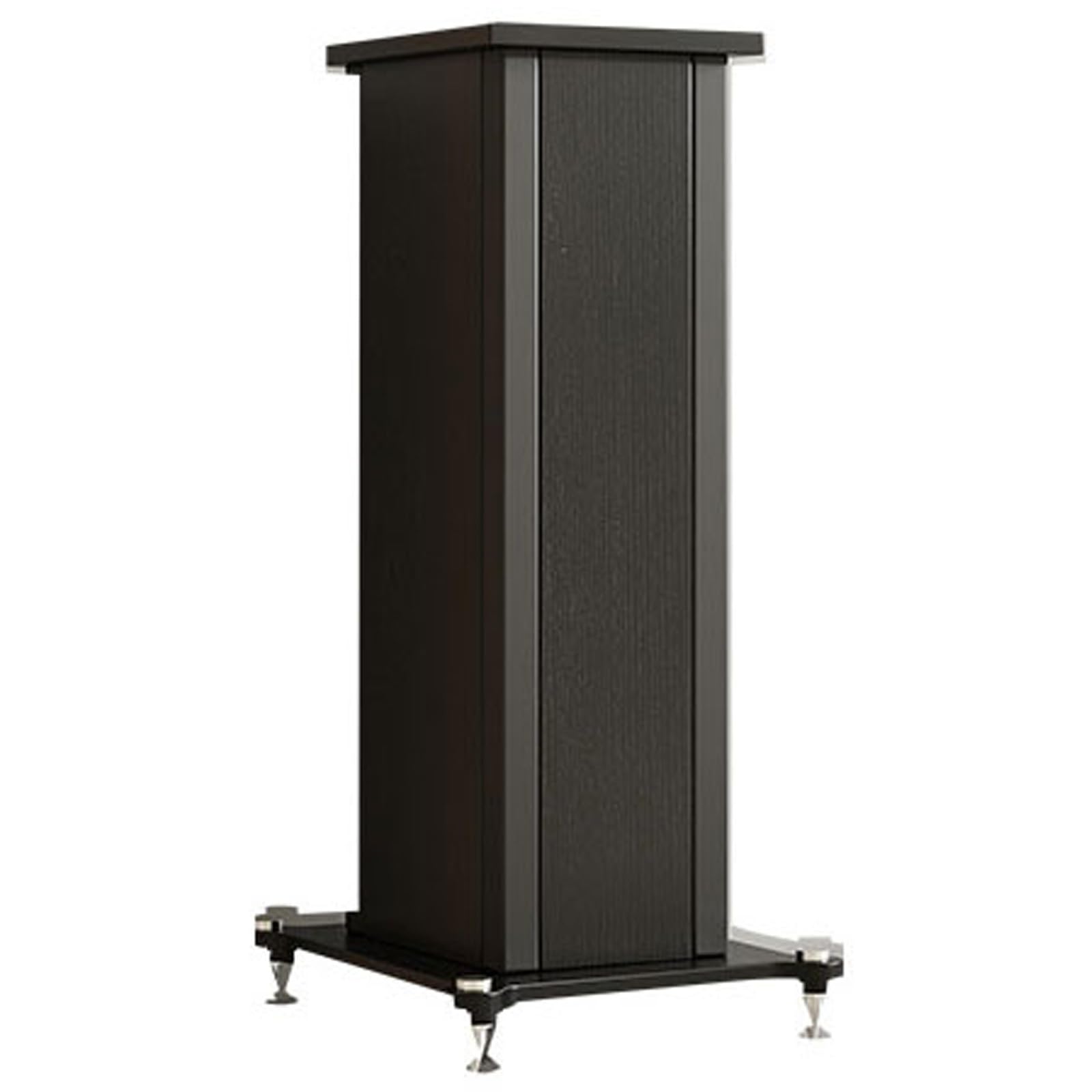 Studio-Monitor-Ständer in Holzoptik, schwere Bodenständer für Heimkino-Lautsprecher, sandfüllbares Tuning-Feature – 1 Paar(Schwarz,60cm)