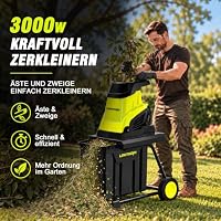 LDHTHOPI Gartenhäcksler 3000W Starke Elektro Leisehäcksler Messertechnik Aststärke MAX 45mm Häcksler 45L Fangbox Für Garten,Terrasse,Hof – Ansicht 2