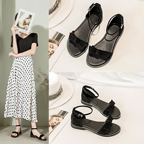 ls for Women Women Female Mother Ladies ls Flats Platform Shoes Summer Cool Beach Outside Bow Knot Round ToeBeige,3.5 UK3