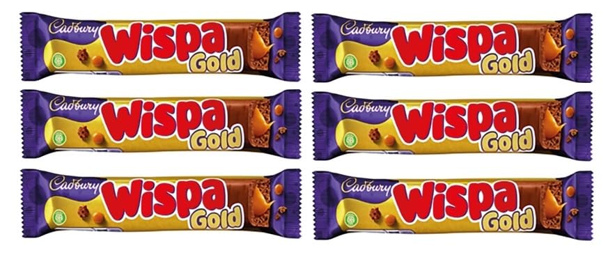 Wispa Gold Chocolate Bar 48g - Pack of 6 | Creamy Milk Chocolate with Light, Airy Texture | Perfect for Snacking