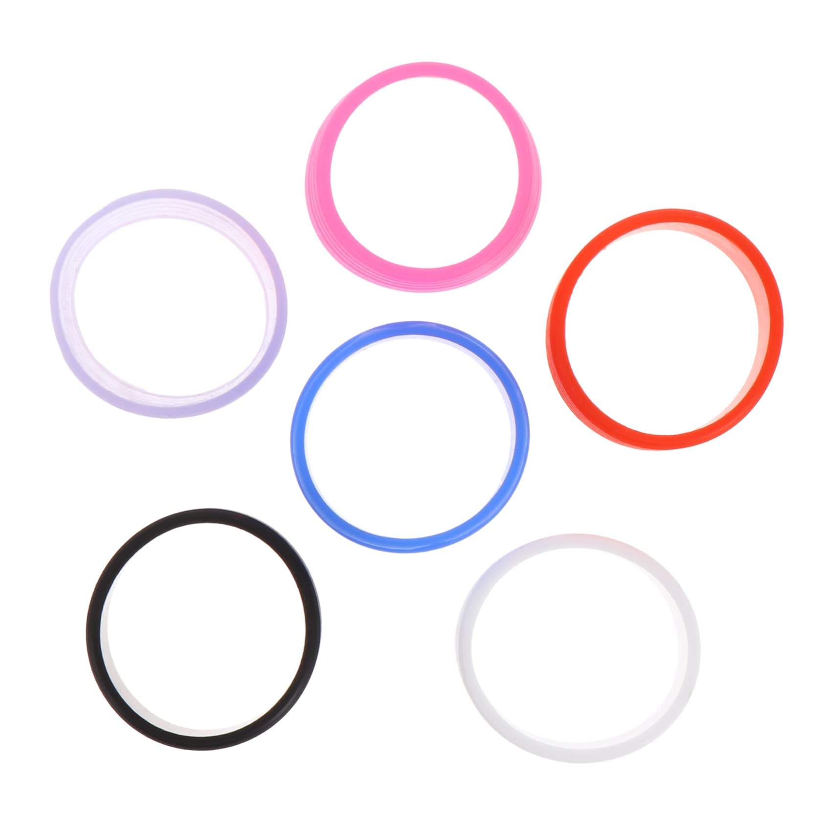 GANAZONO 6pcs Badminton Racket Handle Grip Ring Tennis Racket Grip Band Anti-Slip Silicone Protector