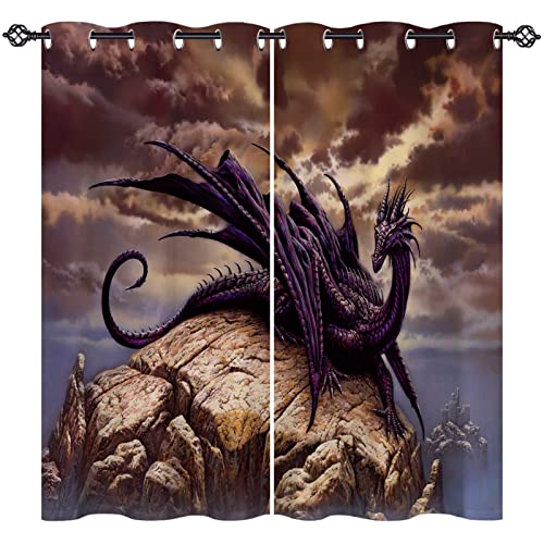 ANHOPE Dragon Curtains Grommet