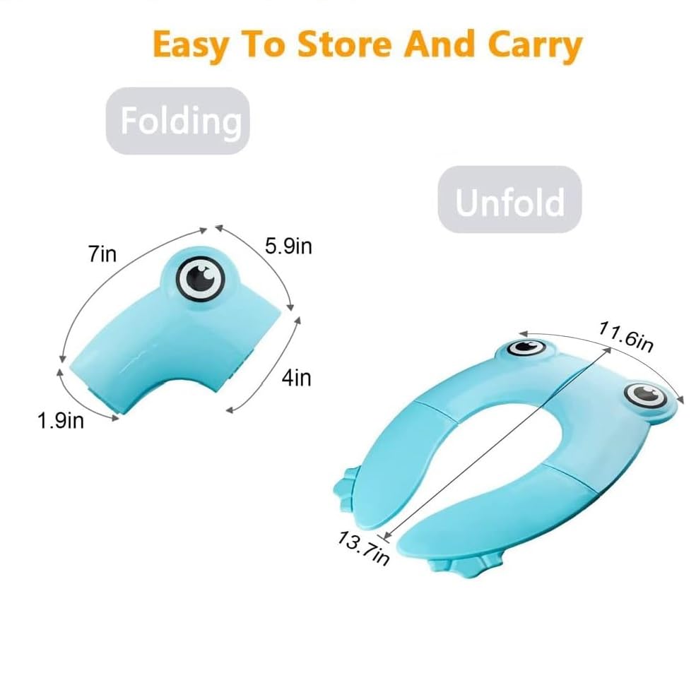 Image of Zollyss Toilet Seat Cover For Kids, Portable Folding Potty Seat for Training With Compact Travel Design, Fits Standard Toilets, Includes Carry Bag