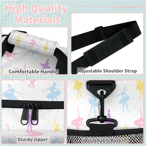 Color Ballet Dancers Travel Duffle Bag - Waterproof weekend luggage bag, men's sports and fitness bag, delivery hospital storage bag, overnight luggage bag with pull rod cover2