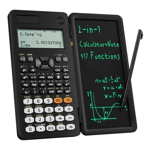 Calculatrices scientifiques pour étudiants 991ES Calculatrices de bureau ROATEE 4 lignes avec tablette d'écriture LCD effaçable, alimentation par batterie...