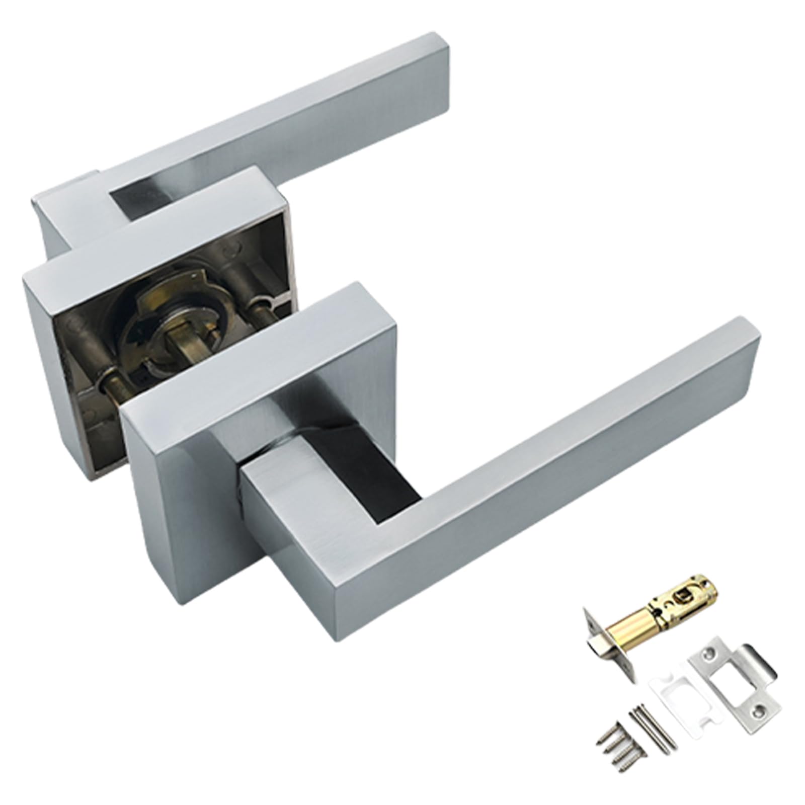 Duty Door Knobs Interior Passages Door Knobs Square Privacy Levers Keyless Easy to Installation Keyless Handle Hardware