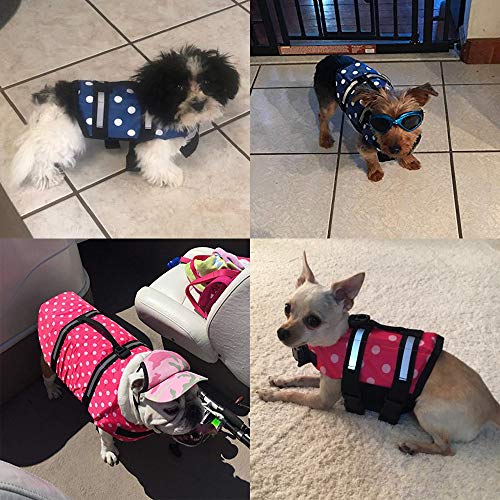 HAOCOO Dog Life Jacket Vest Saver Safety Swimsuit Preserver with Reflective Stripes/Adjustable Belt Dogs?Blue Polka Dot… - Image 8