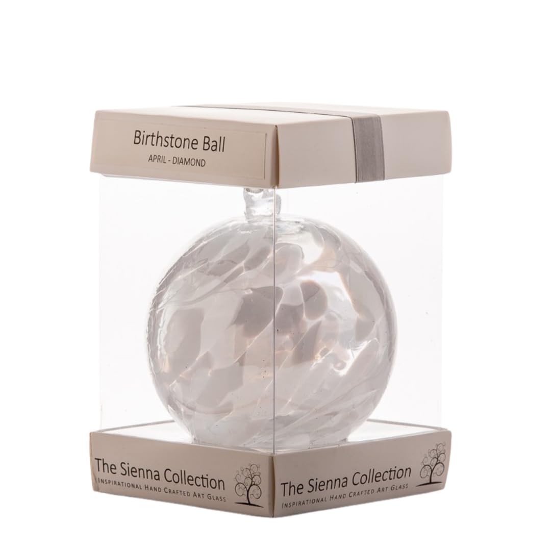 Aspire Art Glass Light Birthstone Ball - April - Diamond