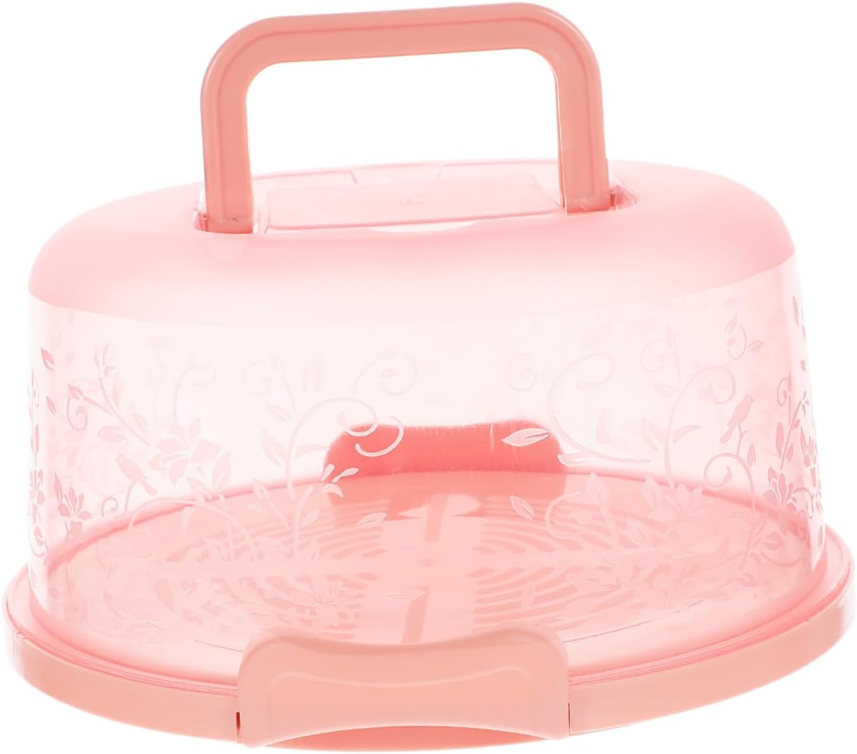 Portable Rose Clip Cake Carrier Box with Handle round Pp Cake Storage Container for Desserts and Baking Packaging Suitable for Travel and Parties
