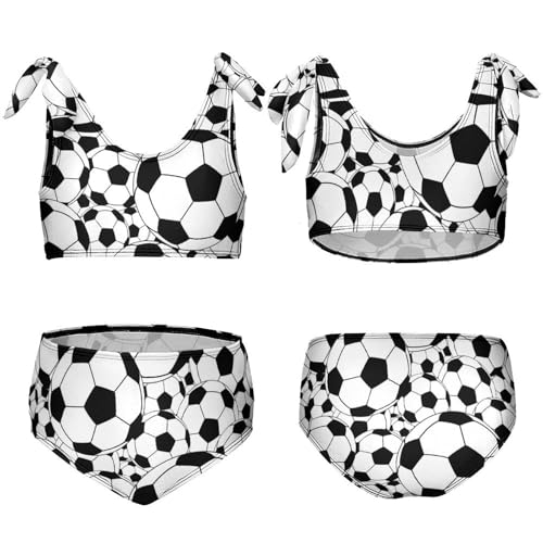 Girls Swimsuit Bikini Set Funny Soccer Balls Summer 2Pcs Bathing Suits Tankini Sets for 6-12 Years3