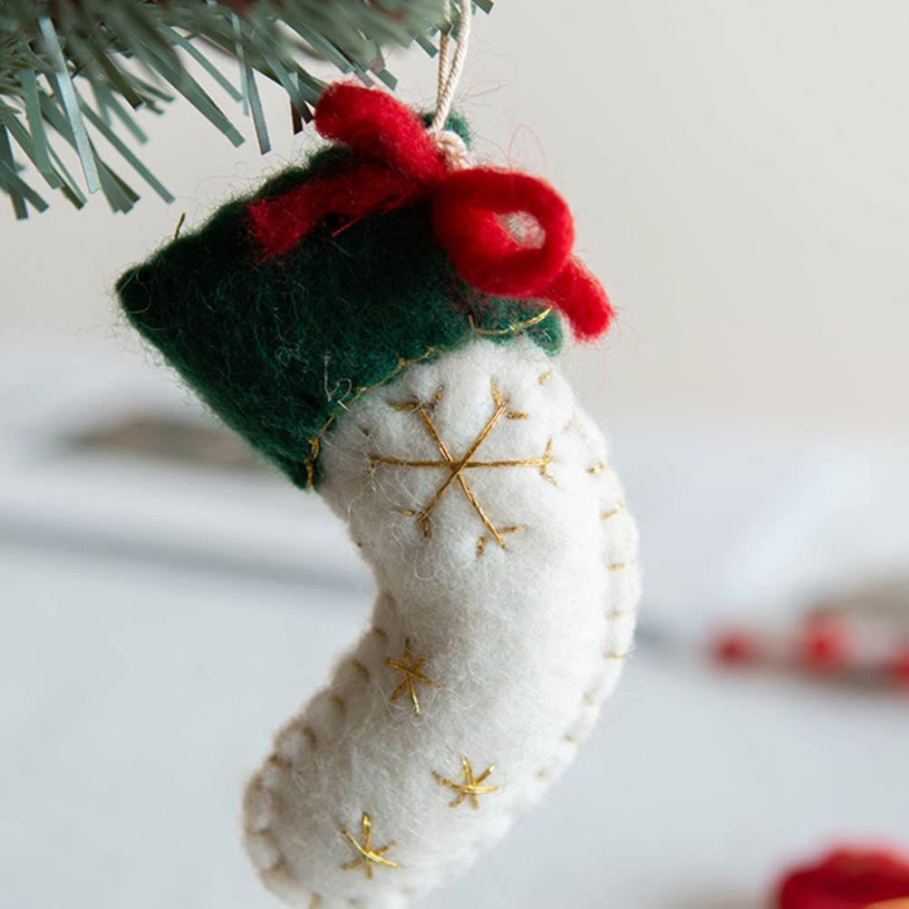 6 Pezzi Ciondolo in Feltro Di Lana Cartellini Natalizi Appesi Ornamenti Di Calzini Dell'albero Di Natale Decorazioni Natalizie Babbo Natale Home Decor Provato 3d Manuale