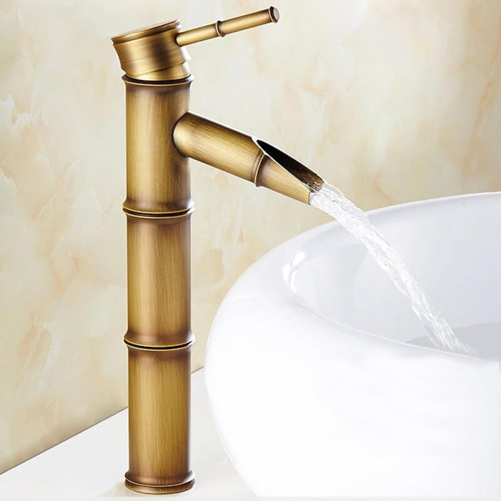 Robinet de salle de bains antique style bambou mitigeur mono-commande