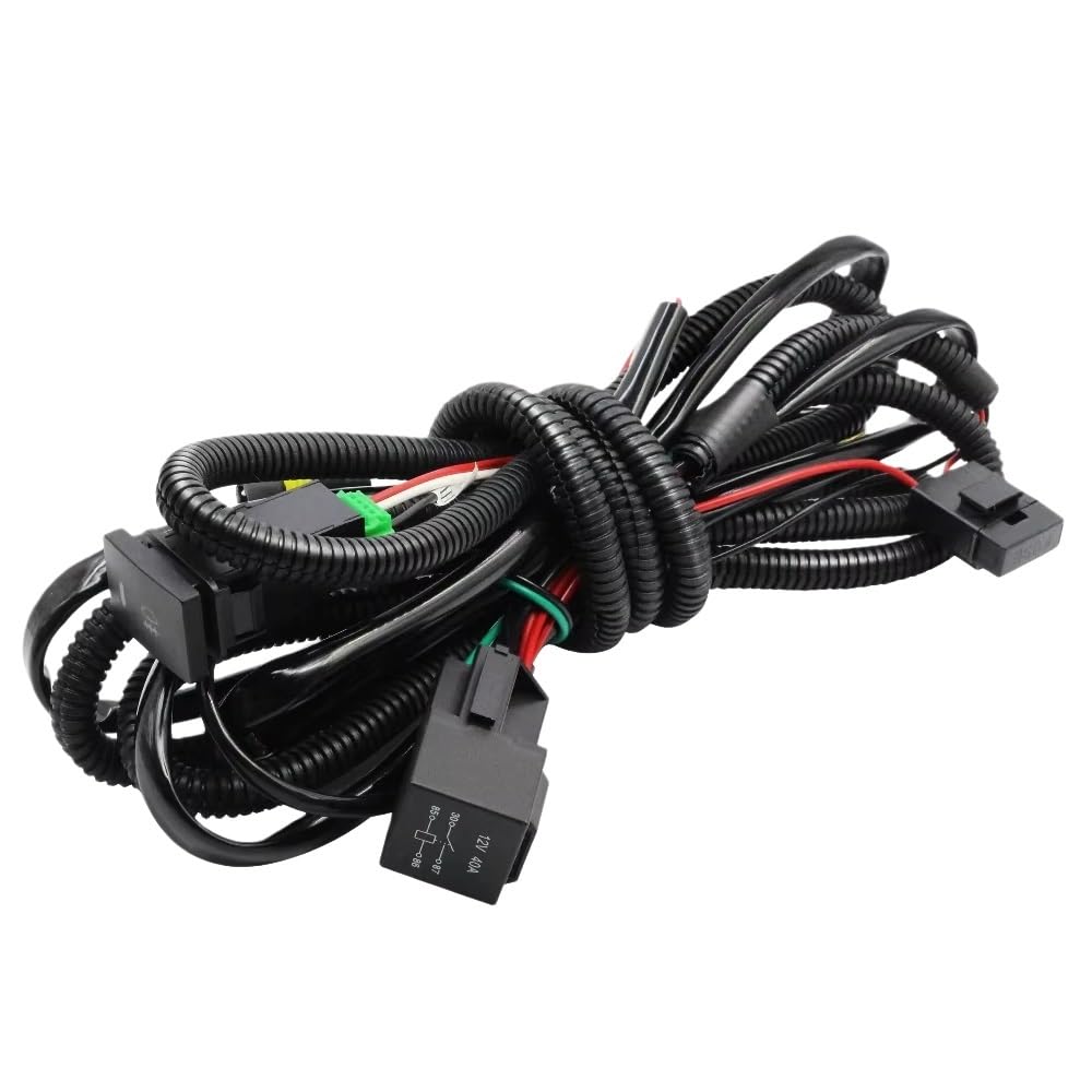 Luz Antiniebla LED 2 En 1 Lámpara De Circulación Diurna Delantera Aluminio DRL Para Coche Para Peugeot 206 Para T3E 2009-2012 Faros antiniebla parachoques delantero(Harness Wire)
